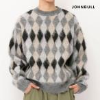 ジョンブル johnbull Johnbull ニット メンズ ダイヤ柄シャギーニットクルーネック 冬物ファッション グレー ダークブルー クルーネック JM244N03 爆買
