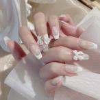 ネイルチップ ロング バレリーナ ジェルネイル チップ 付け爪 つけ爪 ネイルチップ 可愛い 韓国 簡単 ブライダル 白 ホワイト ショート ロング 日常