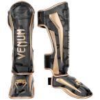 VENUM レッグガード ELITE SHIN GUARDS （ダークカモ×ゴールド） //レガース キックボクシング 格闘技 防具 プロテクター 送料無料