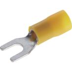 電設配線部品 接続端子 ＴＲＵＳＣＯ　絶縁被覆付圧着端子　拡管形　Ｙ形　１００個入　  (TBVF0.3-3-Y)