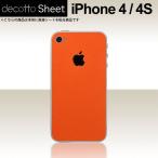 iPhone4S 専用 デコ シート decotto 裏面 【 プレミアムレザーオレンジ 柄】