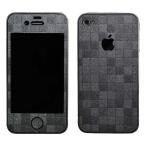 iPhone4S 専用 デコ シート decotto 外面セット 【スクエアダークグレー柄】