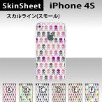 iPhone4S  専用 スキンシート 裏面 【 スカルライン・スモール 柄】