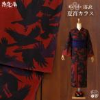 [ 洗える 浴衣 ] 夏宵カラス（アカ 105-337-007-45）ゆかた セオα CEOα セオアルファ 仕立て上がり プレタ浴衣 プレタ 夏着物 夏きもの 単品 撫松庵 (ma505s)