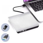 Actpe USB 3.0/Type-C スリム 外付け DVD RW CDライター ドライブ バーナー リーダー プレーヤー 光学ドライブ ノ