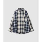 シャツ レディース 長袖 ネルシャツ ビッグシルエット ゆったり 大きめ オンブレチェック カジュアルシャツ トップス