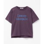 Idnes イドネス Tシャツ レディース 半袖 綿混 ロゴ プリント クルーネック カットソー トップス