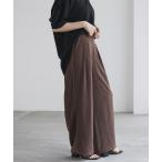 ショッピングひんやり ワイドパンツ レディース 接触冷感 ひんやり ストレッチ ウエストゴム ポケット ボトムス