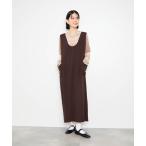 Idnes イドネス ジャンパースカート レディース 前後2WAY Vネック Uネック Iライン ワンピース ボトムス