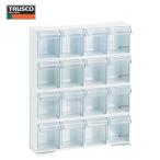 工場用保管設備 小型パーツケース ＴＲＵＳＣＯ　卓上用クリアポケットスタンドセット　ＣＰＢ－４Ｘ４段　  (CPB-4S)