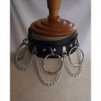 PSYCHO NATION носорог коннектор -shonTRI кольцо кожаный ремень короткое колье BLACK