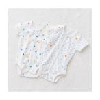 【ミキハウスホットビスケッツ】半袖ボディシャツ2枚セット(前開き仕様)