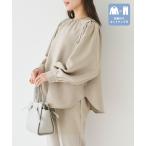 【コカ】ショルダータックテールカットブラウス（スーツ/ボリュームスリーブ/ラウンドネック）