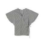 【Ballsey】ローンギンガムチェック カシュクールライクブラウス