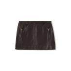 ヴィンテージレザーローライズミニスカート