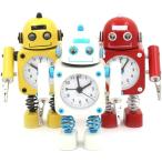 短納期　無料ラッピング 非カチカチ ロボット 目覚まし時計 ロボット目覚まし時計 ステンレス メタル - ウェイクアップクロック 点滅 アイライト と ハンドクリ
