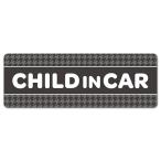 車ステッカー 千鳥柄 グレー テキストのみ CHILD IN CAR チャイルドインカー 車マグネットステッカー ゆうパケット対応210円〜