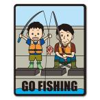 Yahoo! Yahoo!ショッピング(ヤフー ショッピング)車ステッカー 海釣り親子 GO FISHING アウトドア レジャー 車マグネットステッカー ゆうパケット対応210円〜