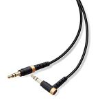  Elecom audio cable 1m AUX φ3.5 male -φ3.5 male (L character ) high endurance slim ke- blue black AX-35MSL10BK