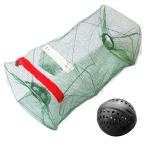 sac taske 魚網 折りたたみ 漁具 魚捕り 魚 漁 仕掛け ネット 網かご ＆ コマセカゴ (5個セット)