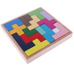 [TradeWind] スライドパズル 木製 ウッド 立体 3D テトリス ブロック パズル 積み木 キューブ 知育玩具 カラフル 老化防止 認知症
