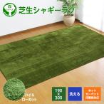 ショッピングホットカーペット ラグマット ラグ 洗える シャギー 芝生 ラグ 190×300cm 厚手 カーペット ホットカーペット対応 洗濯機OK N36