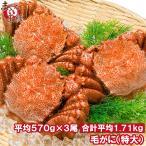 毛がに 毛蟹 浜茹で メガ毛ガニ姿×3尾 570g 単品おせち 海鮮おせち