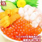 築地のウニイクラ甘海老丼セット(無添加生うに100g&いくら100g&甘海老200g)