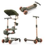 ショッピング三輪車 OSJ キックボード 折りたたみ キックスクーター スクーター 3輪 子供用三輪車 ライト付き子供 キッズ フットブレーキ 光る 座り 立ち ハンドル