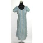[ бесплатная доставка ] Индия производства Asian этнический рубашка женский L механизм тканый короткий рукав голубой серый F-CAS221230-1