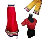 インドの民族衣装レヘンガ（ランガ） 三点セット パーティー向けの豪華な衣装 レディース アジアン エスニック FU-LHG4