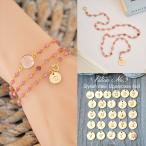 ピンクトルマリンビーズイニシャルゴ...