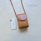 スマホショルダーでちょこっとお出かけ♪かごバッグ　アタバッグ　バリ島　ショルダーバッグ　ハンドメイド　かごバック　お花見　旅行　夏祭り