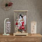 正月飾り コンパクト おしゃれ かわいい お正月 羽子板飾り 羽子板ケース 華音 白木 8号 鹿の子 吉徳大光