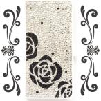 ショッピングacro Xperia acro SO-02C docomo 手帳型 カバー エクスペリア S11S au スマホケース ドコモ ケース 手帳 レザー風 デコ ブラックローズクリスタル