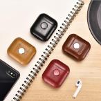 【正規品】iCARER アップル AirPods 用 本革 ビンテージレザー 保護ケース ハンドスピナ セットしたまま充電可能 ブラック
