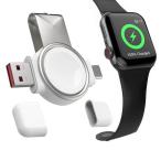 磁気充電器 Apple watch series用充電器 2 in 1 USB-C (type-c) と USB-A ケーブル不要 両面挿しWatch 腕時計充電器