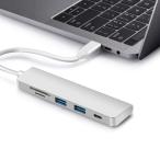 Yahoo! Yahoo!ショッピング(ヤフー ショッピング)USB-C 5in1 カードリーダー&USB3.0×2ポート ハブ付 Cメス給電ポート付 マルチ アダプタ 30cm