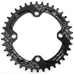 チェーンリング 38T 104BCD Mutte MTB レース バイク シングル 狭い 広い ラウンド チェーンリング (ブラック アルミニウ
