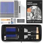 Shuttle Art スケッチ鉛筆 デッサンツール 子供や大人も適用な絵具 37点 ポップアップ式 ポータブル 収納ケース付き 素描初心者 ア