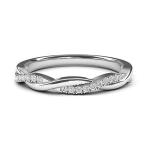 スターリングシルバー 2.5mm プチツイスト ヴァイン 模造ダイヤモンドリング 結婚指輪 マッチングリング