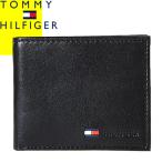 トミーヒルフィガー TOMMY HILFIGER 財布 二つ折り財布 小銭入れあり メンズ おしゃれ レザー 本革 ブランド プレゼント 黒 ブラック