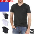 ショッピングDIESEL ディーゼル DIESEL Tシャツ 半袖 Vネック 3枚組 3枚セット メンズ コットン 無地 大きいサイズ ブランド プレゼント 黒 白 ブラック ホワイト グレー