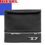 ディーゼル DIESEL 財布 二つ折り財布 小銭入れあり メンズ メタルロゴ ブランド プレゼント 黒 ブラック