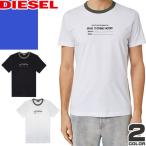 ディーゼル DIESEL Tシャツ T-DIEGOR-C3 メンズ 半袖 クルーネック 丸首 ロゴ ブランド おしゃれ 大きいサイズ 大きい プリント 白 黒 ホワイト ブラック