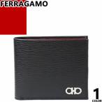 フェラガモ FERRAGAMO 財布 二つ折り財布 ガンチーニ メンズ 小銭入れ付き 本革 革 ブランド 薄い おしゃれ 黒 ブラック