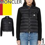 モンクレール MONCLER ダウン カーディガン レディース ダウン切り替え ウール ナイロン 秋冬 冬 厚手 おしゃれ ブランド 大きいサイズ 黒 ブラック
