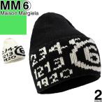 ショッピングマルジェラ エムエムシックス メゾンマルジェラ MM6 Maison Margiela ニット帽 帽子 レディース ニットキャップ ウール ロゴ ブランド 冬 秋冬 黒 白 ブラック ホワイト