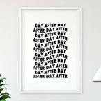 アートポスター タイポグラフィ A3  レトロ メッセージ 英語 文字 Day After Day