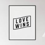 LOVE WINS Typography Print A3 アート ポスター  NATIVE STATE（UK）タイポグラフィー 北欧 リビング Pop Art Poster